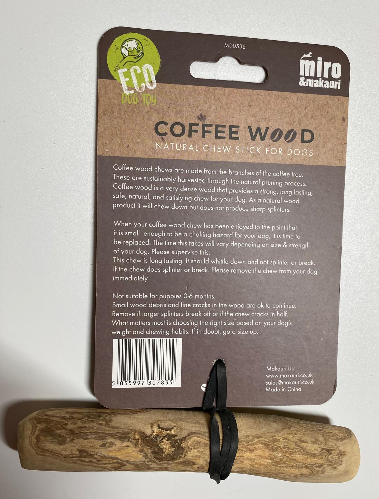 Miro and Makauri Coffee Wood Stick (Small - for dogs up to 10kg)